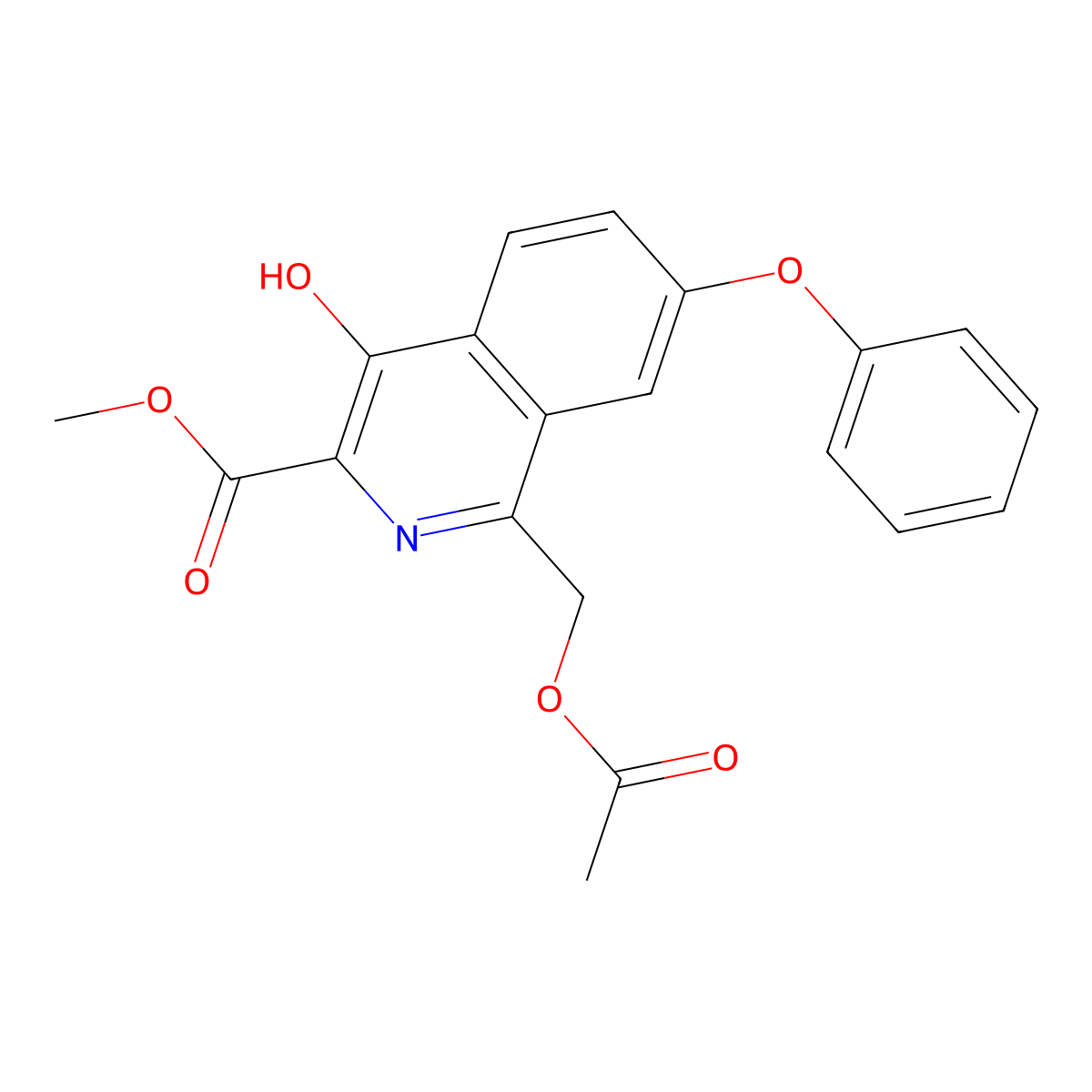 Methyl 1-(acetoxymethyl)-4-hydroxy-7-phenoxyisoquinoline-3-carboxylate molecular structure, CAS 1509958-20-6