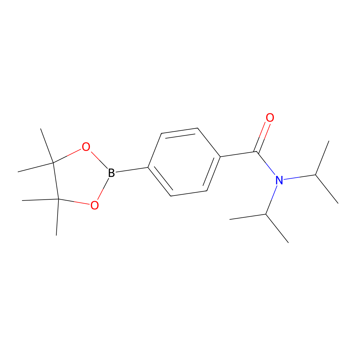N,N-Diisopropyl-4-(4,4,5,5-tetramethyl-1,3,2-dioxaborolan-2-yl)benzamide molecular structure, CAS 1509963-29-4