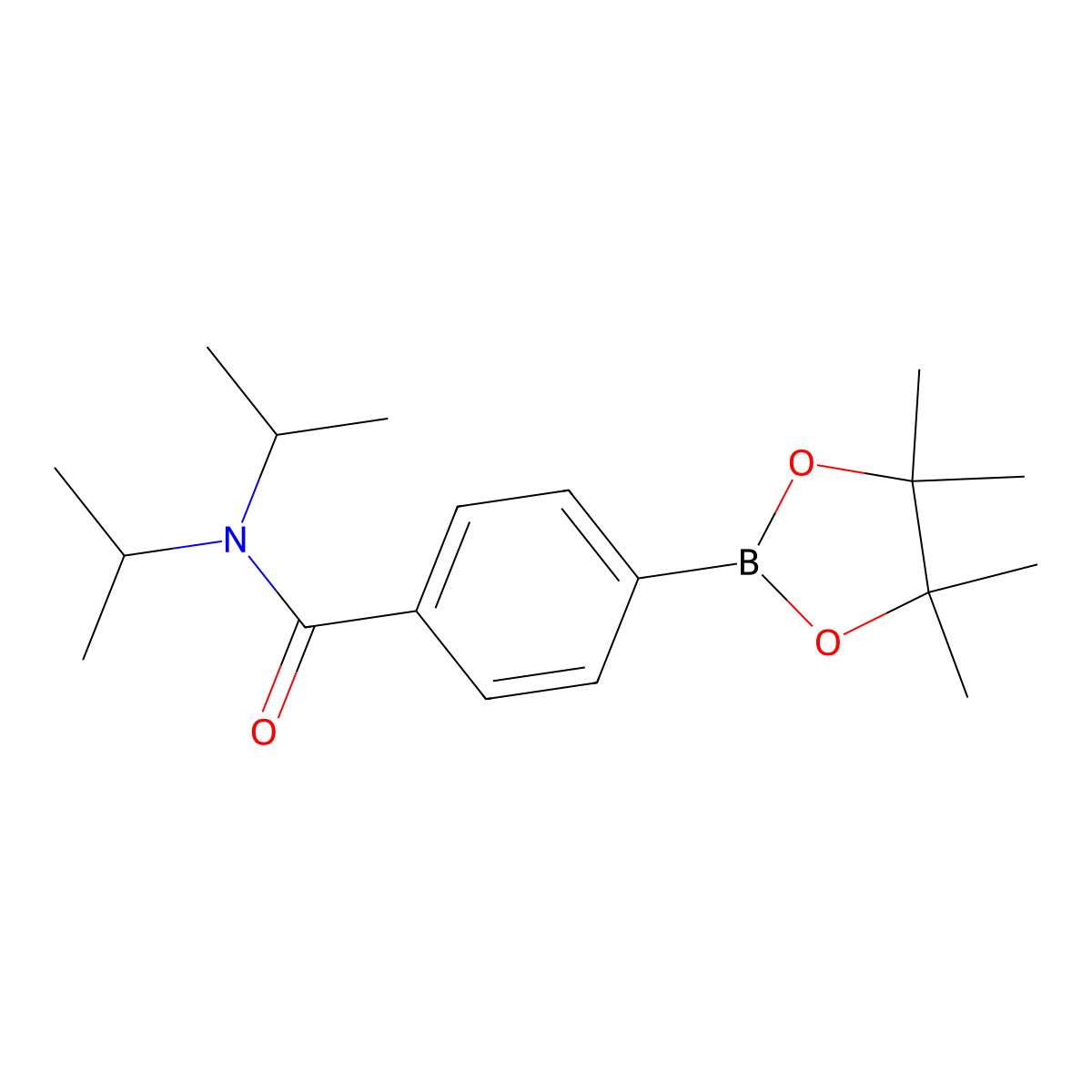 N,N-Diisopropyl-4-(4,4,5,5-tetramethyl-1,3,2-dioxaborolan-2-yl)benzamide molecular structure, CAS 1509963-29-4