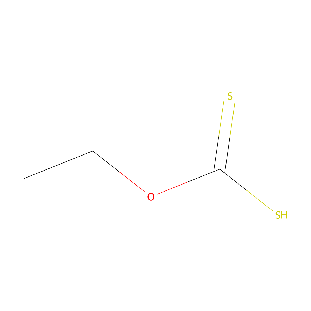 Ethyl xanthate molecular structure, CAS 151-01-9