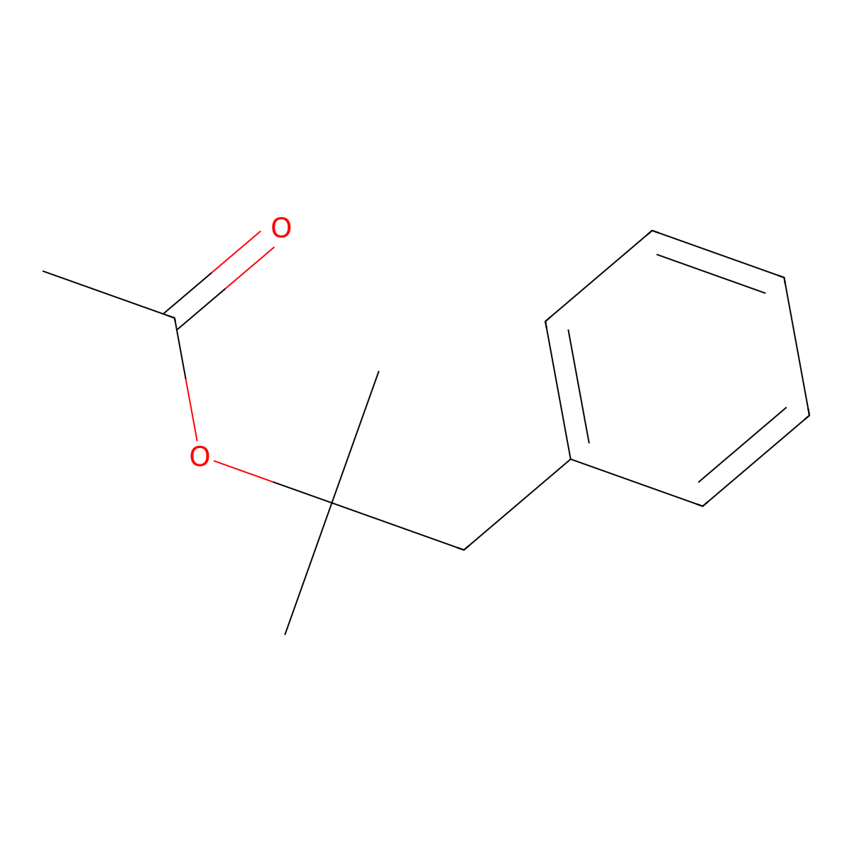 Dimethyl benzyl carbinyl acetate molecular structure, CAS 151-05-3