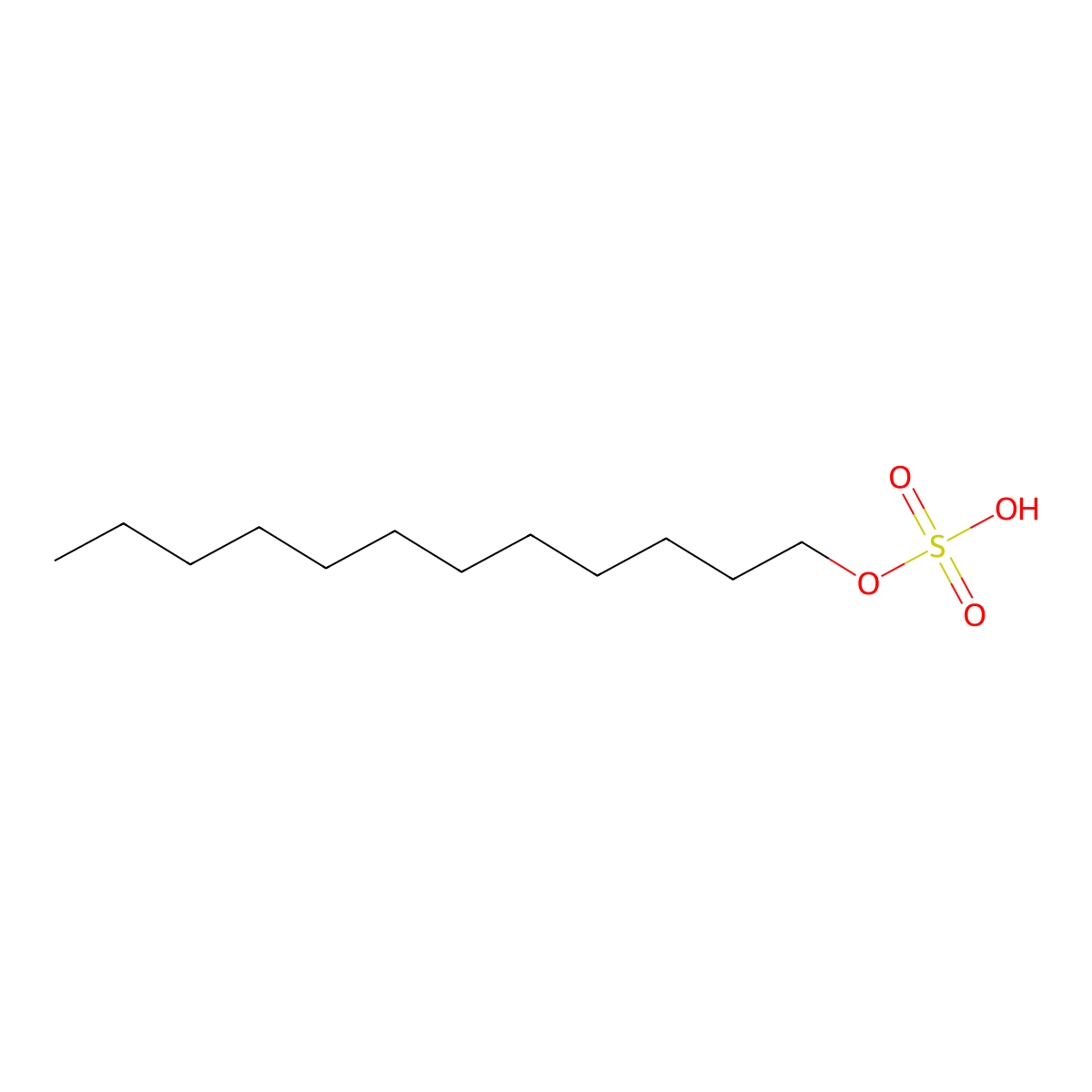 Lauryl sulfate molecular structure, CAS 151-41-7