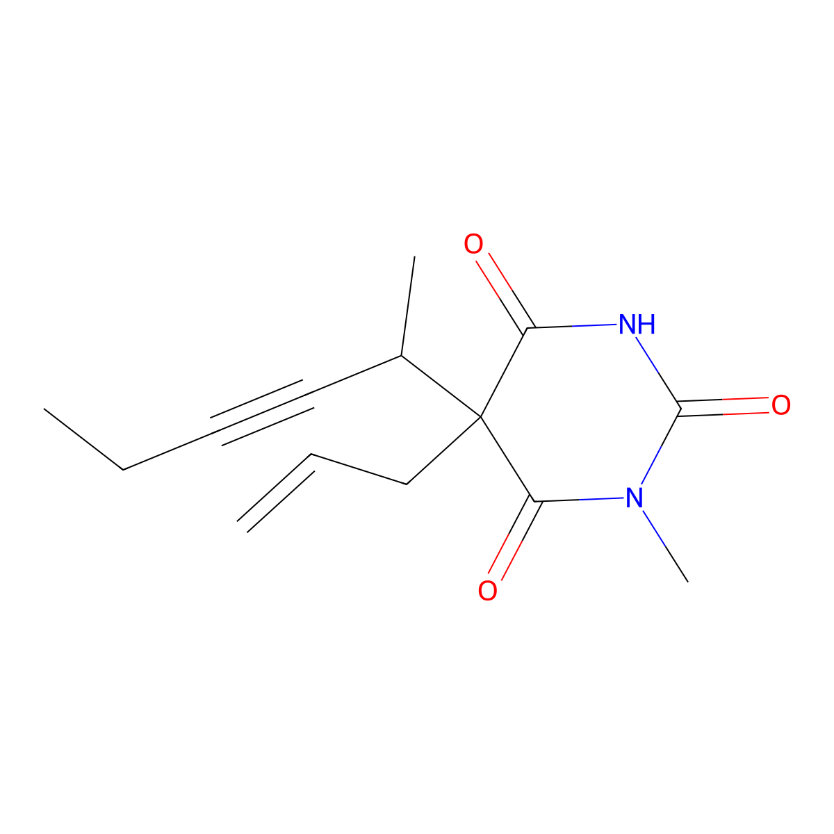 Methohexital molecular structure, CAS 151-83-7