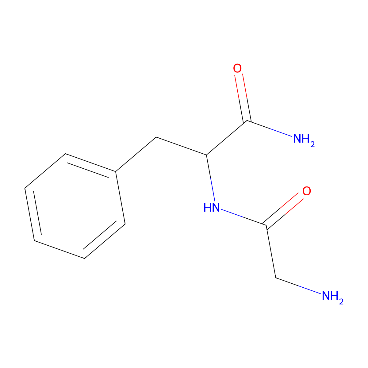 (2S)-2-[(2-aminoacetyl)amino]-3-phenylpropanamide molecular structure, CAS 1510-04-9