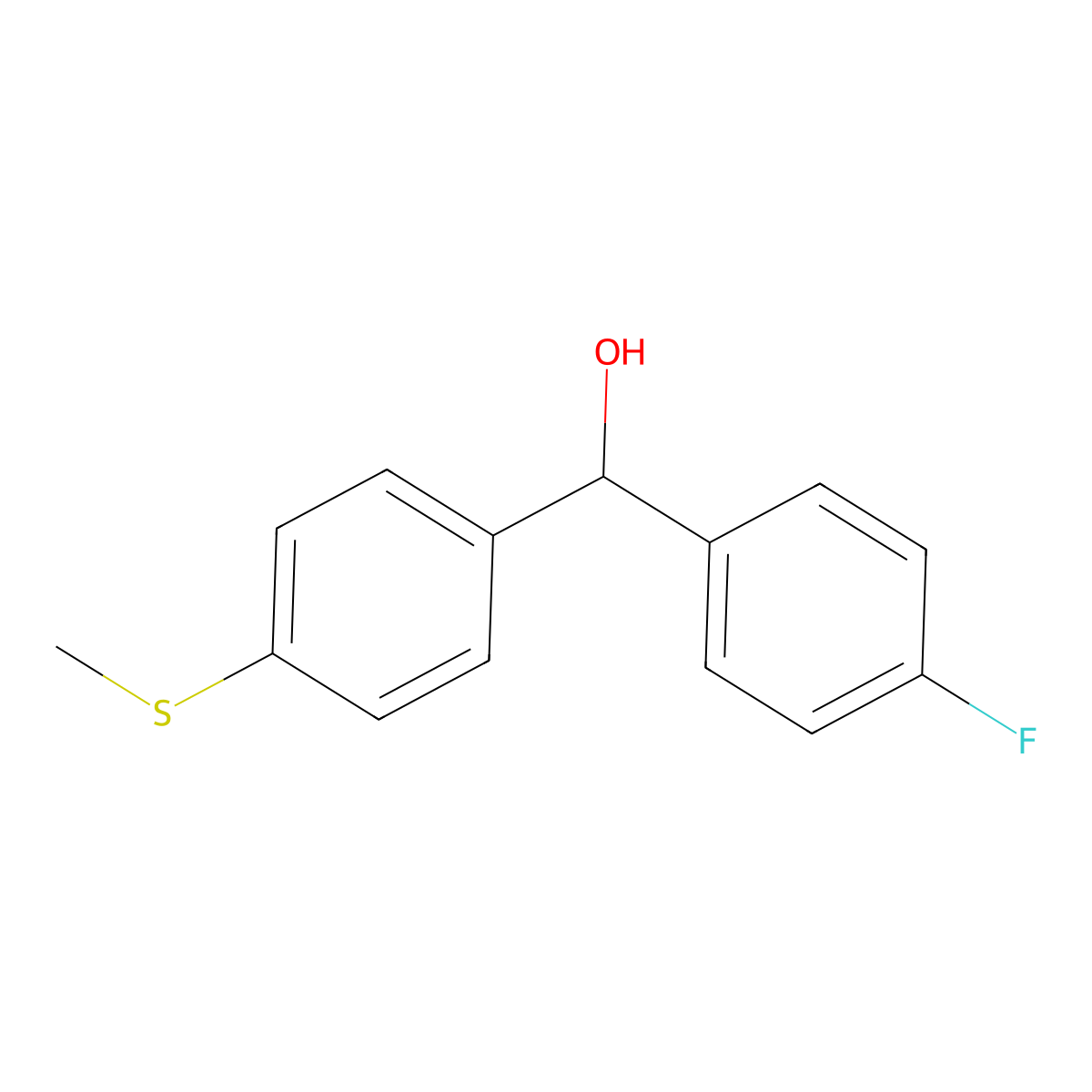4-Fluoro-4'-(methylthio)benzhydrol molecular structure, CAS 1510-48-1