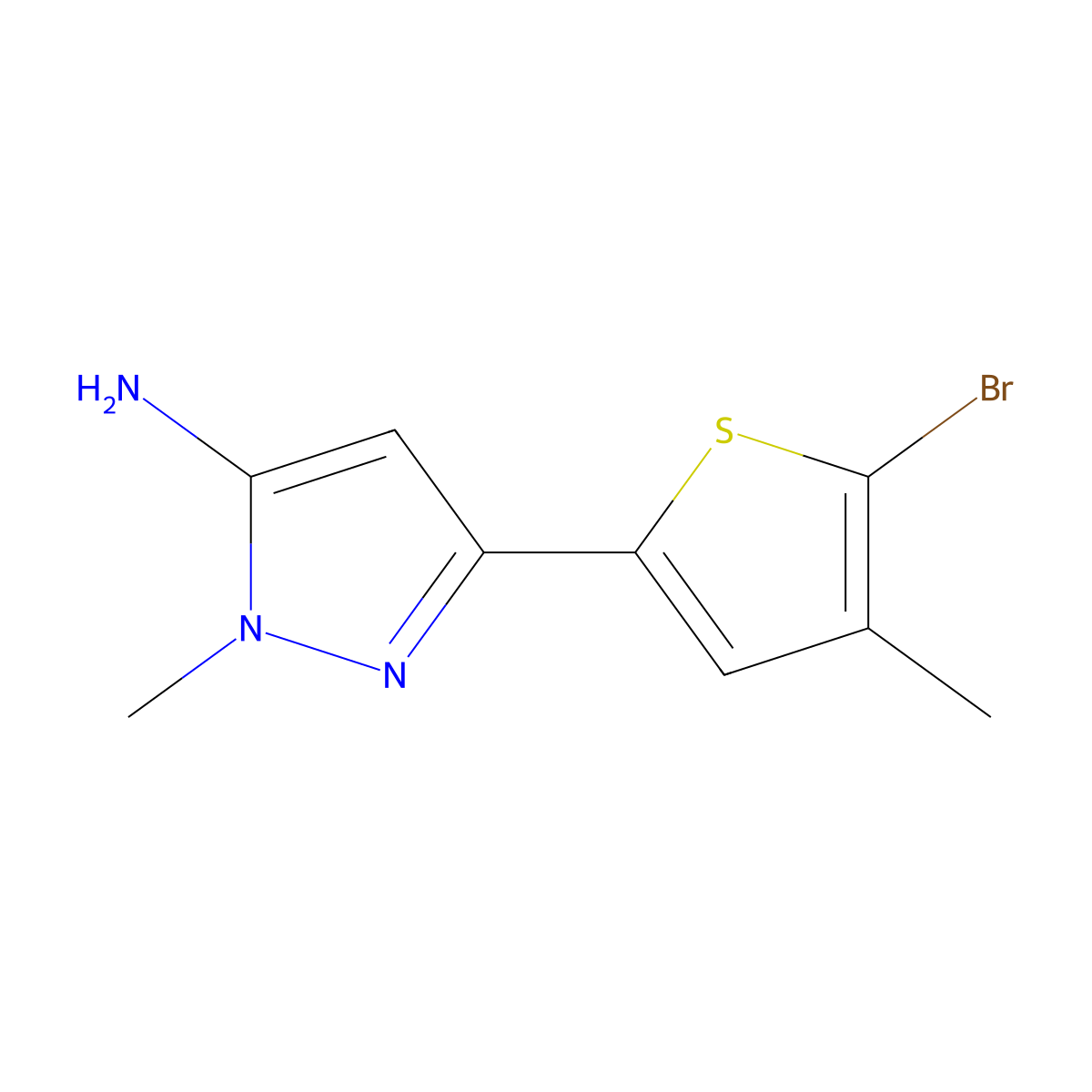 3-(5-Bromo-4-methylthiophen-2-yl)-1-methyl-1H-pyrazol-5-amine molecular structure, CAS 1510009-70-7