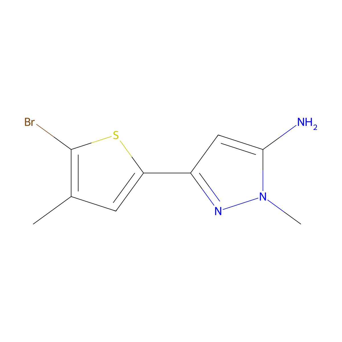 3-(5-Bromo-4-methylthiophen-2-yl)-1-methyl-1H-pyrazol-5-amine molecular structure, CAS 1510009-70-7