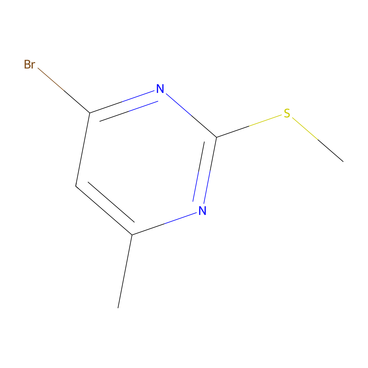 4-Bromo-6-methyl-2-(methylthio)pyrimidine molecular structure, CAS 1510016-13-3