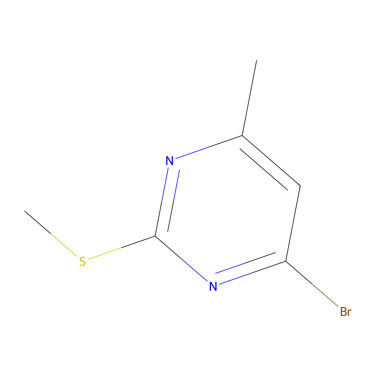 4-Bromo-6-methyl-2-(methylthio)pyrimidine molecular structure, CAS 1510016-13-3