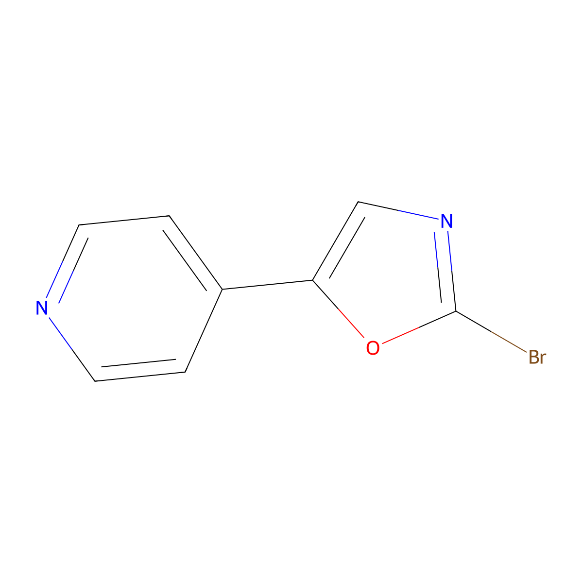 2-Bromo-5-(pyridin-4-yl)oxazole molecular structure, CAS 1510020-83-3