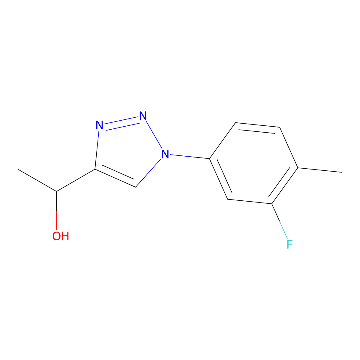 1-[1-(3-fluoro-4-methylphenyl)-1H-1,2,3-triazol-4-yl]ethan-1-ol molecular structure, CAS 1510026-98-8