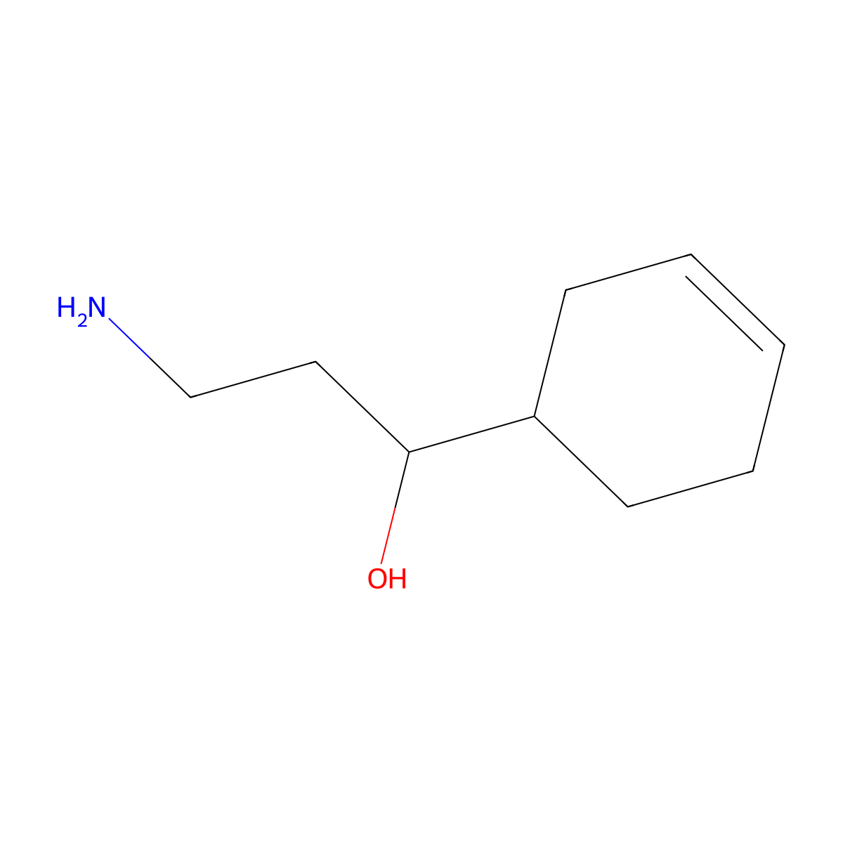 3-Amino-1-(cyclohex-3-en-1-yl)propan-1-ol molecular structure, CAS 1510028-19-9