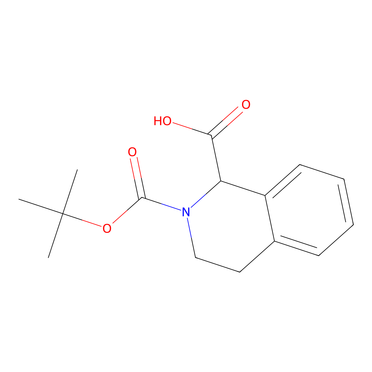 (R)-2-(tert-butoxycarbonyl)-1,2,3,4-tetrahydroisoquinoline-1-carboxylic acid molecular structure, CAS 151004-96-5