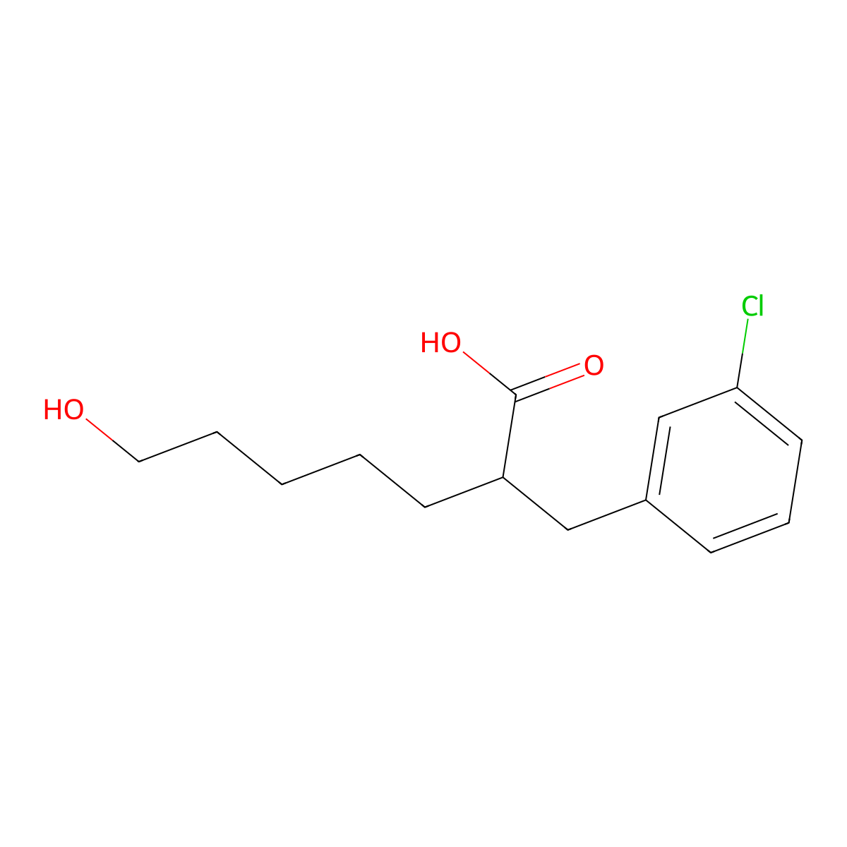2-[(3-Chlorophenyl)methyl]-7-hydroxyheptanoicacid molecular structure, CAS 1510043-18-1