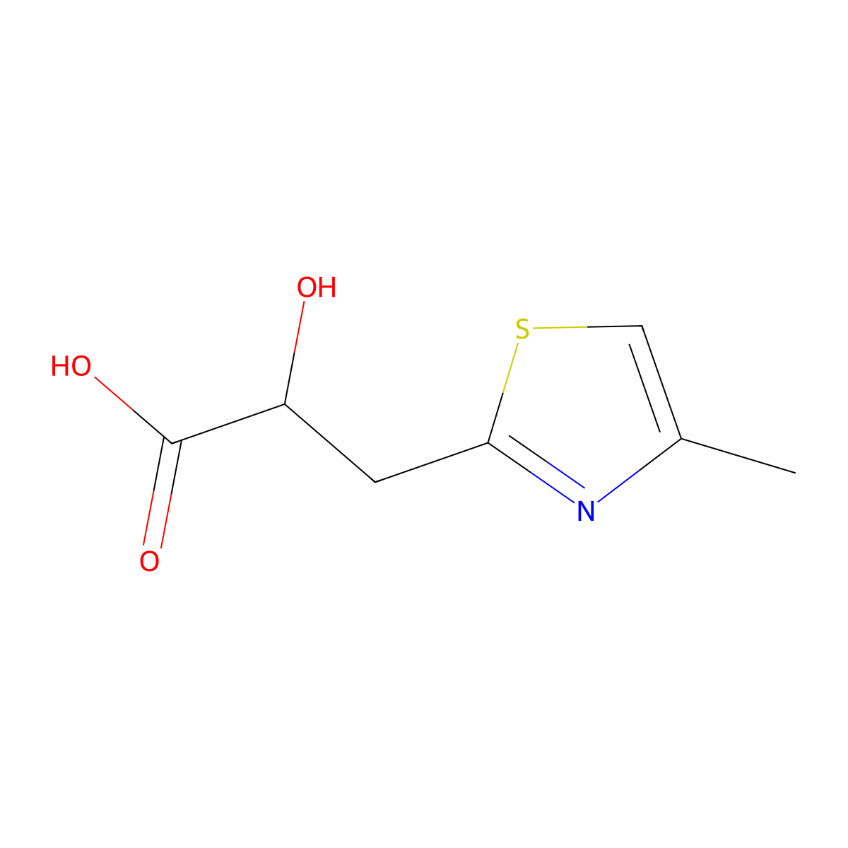 2-Hydroxy-3-(4-methyl-1,3-thiazol-2-yl)propanoic acid molecular structure, CAS 1510044-84-4