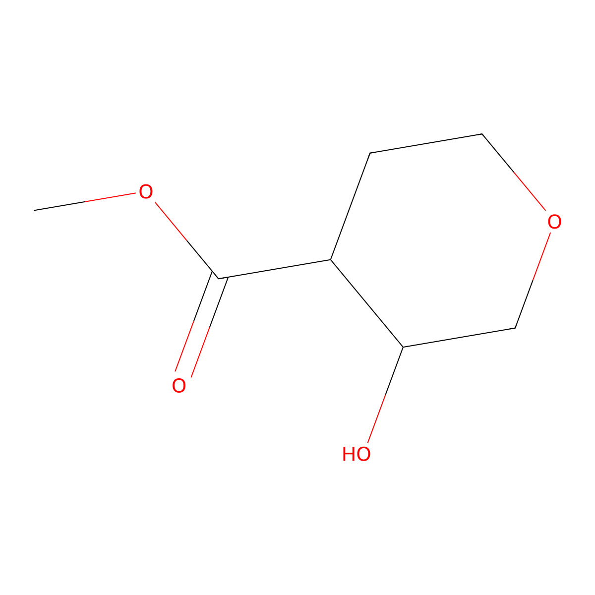 Methyl 3-hydroxytetrahydro-2H-pyran-4-carboxylate molecular structure, CAS 1510045-74-5