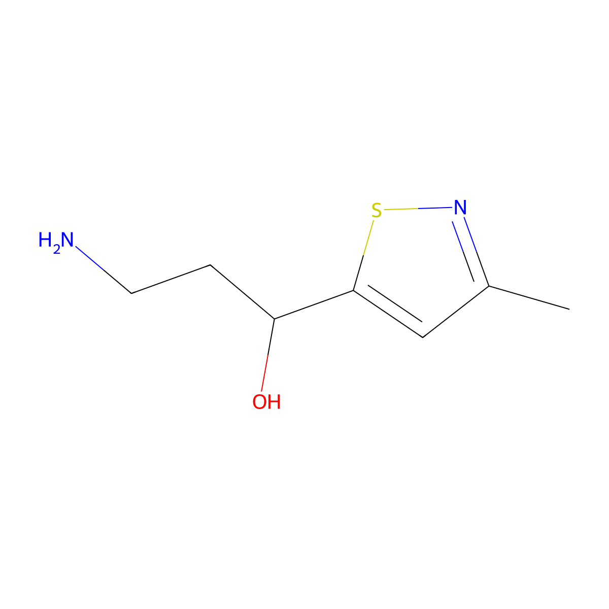 3-Amino-1-(3-methyl-1,2-thiazol-5-yl)propan-1-ol molecular structure, CAS 1510047-66-1