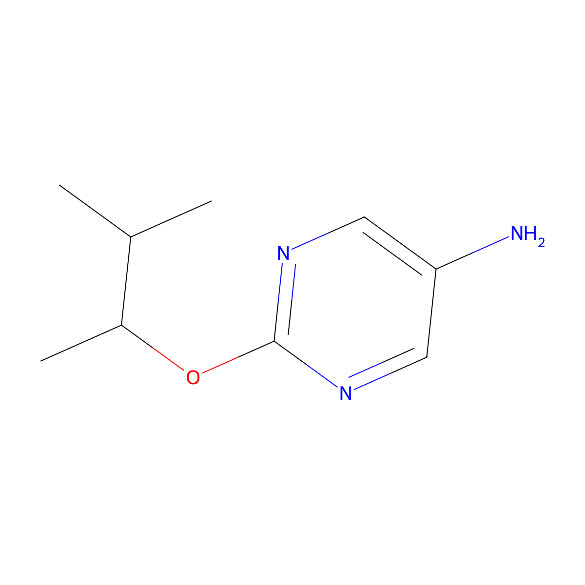 2-[(3-Methylbutan-2-yl)oxy]pyrimidin-5-amine molecular structure, CAS 1510048-87-9