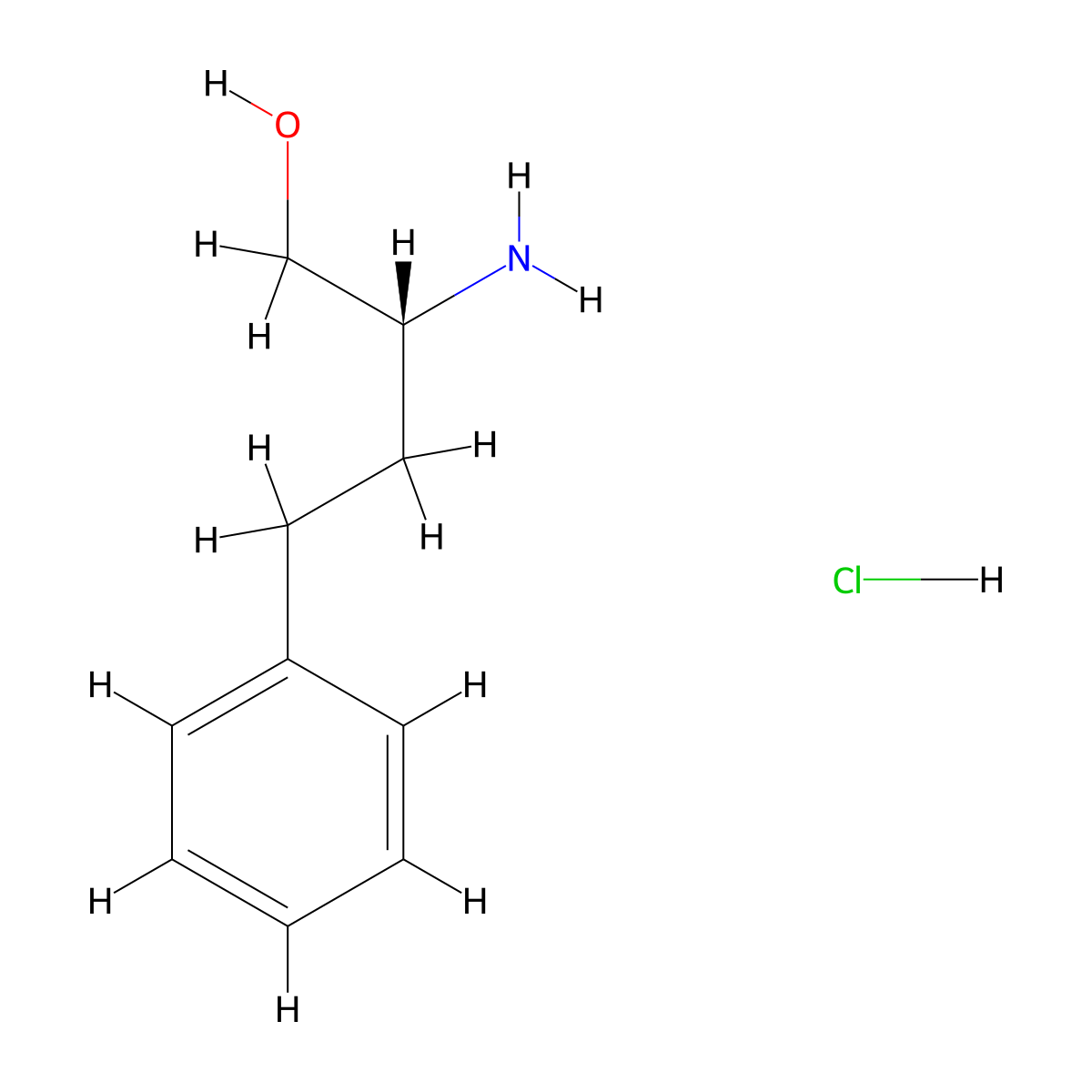 (2R)-2-amino-4-phenylbutan-1-ol hydrochloride molecular structure, CAS 151005-63-9