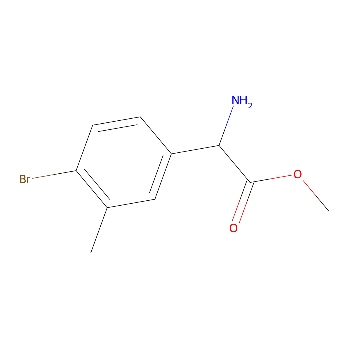 Methyl 2-amino-2-(4-bromo-3-methylphenyl)acetate molecular structure, CAS 1510070-50-4