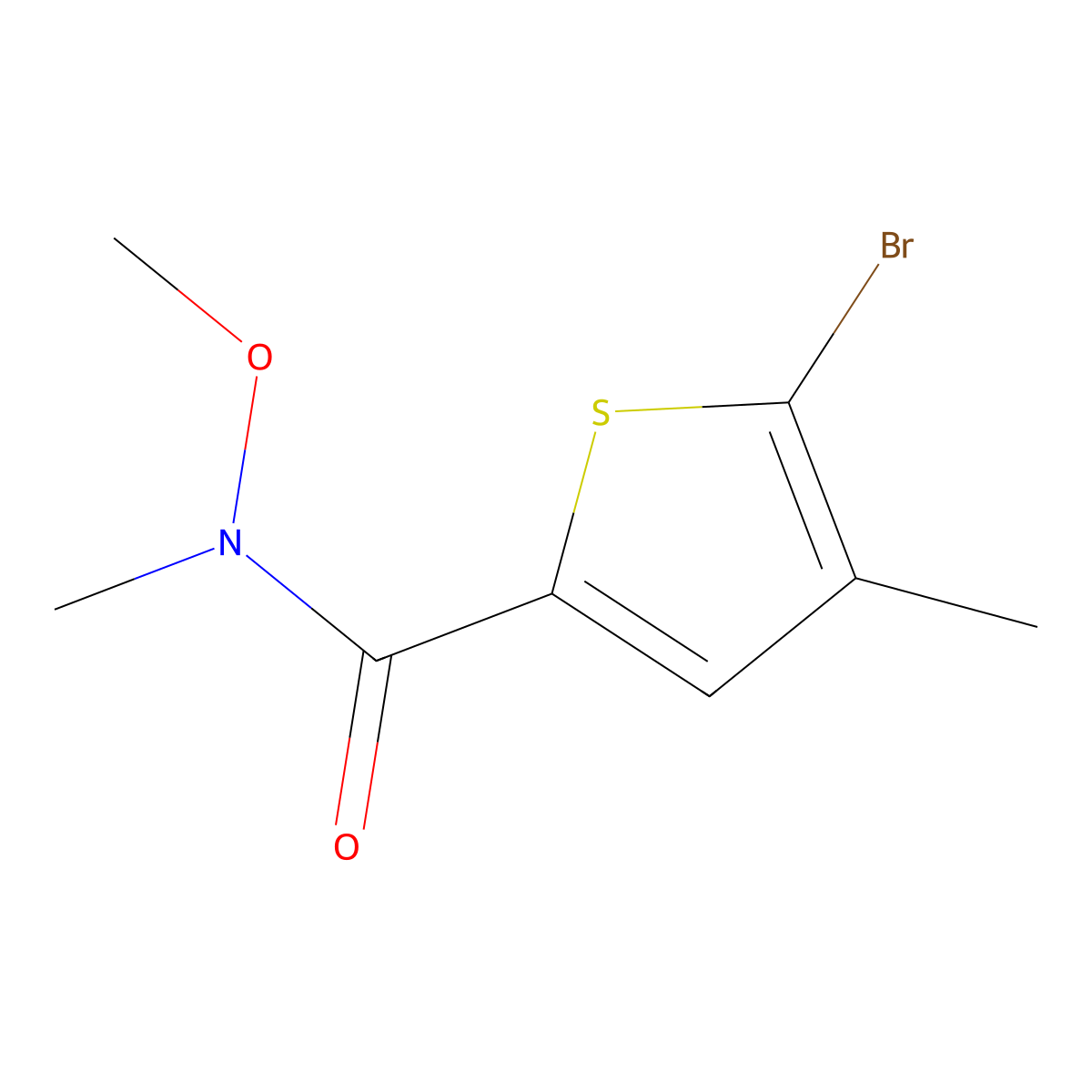 5-bromo-N-methoxy-N,4-dimethylthiophene-2-carboxamide molecular structure, CAS 1510071-35-8