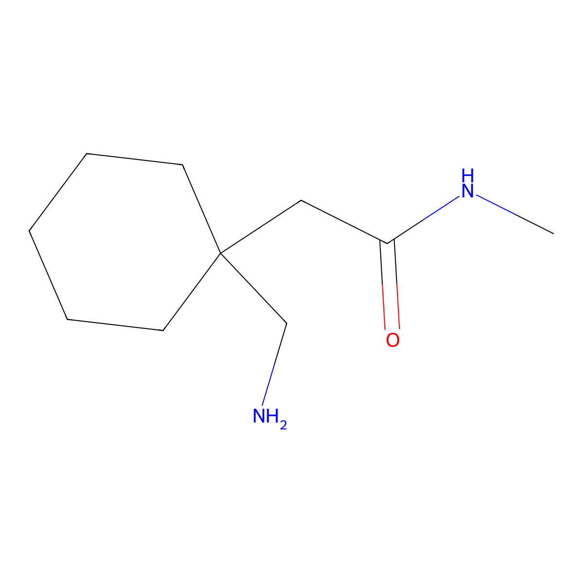 2-[1-(aminomethyl)cyclohexyl]-N-methylacetamide molecular structure, CAS 1510082-67-3