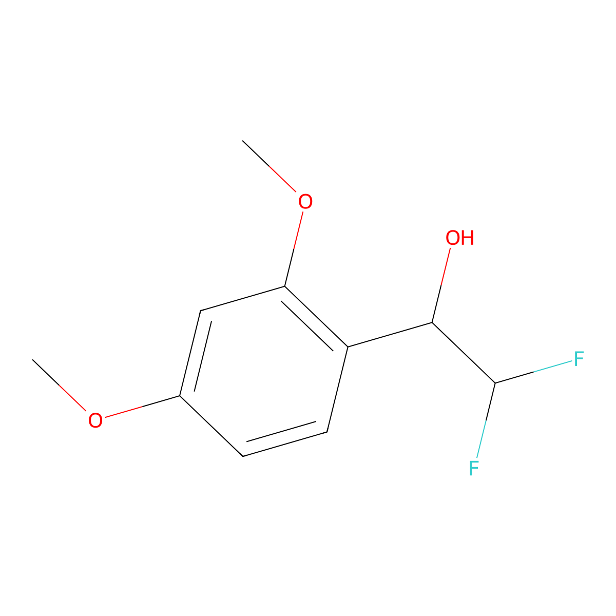 1-(2,4-Dimethoxyphenyl)-2,2-difluoroethan-1-ol molecular structure, CAS 1510086-77-7