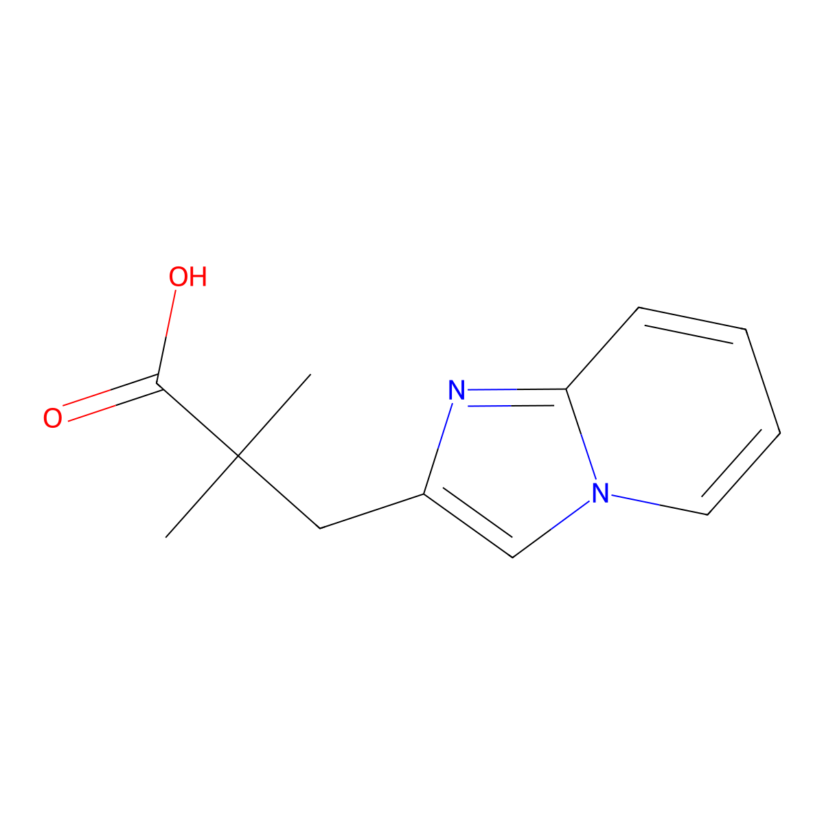 3-(Imidazo[1,2-a]pyridin-2-yl)-2,2-dimethylpropanoic acid molecular structure, CAS 1510096-67-9