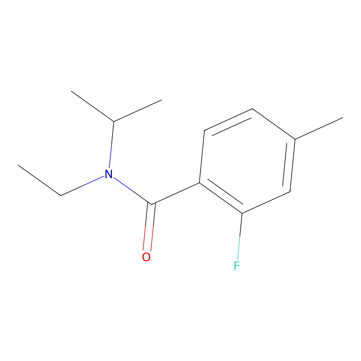 N-Ethyl-2-fluoro-4-methyl-N-(1-methylethyl)benzamide molecular structure, CAS 1510100-59-0