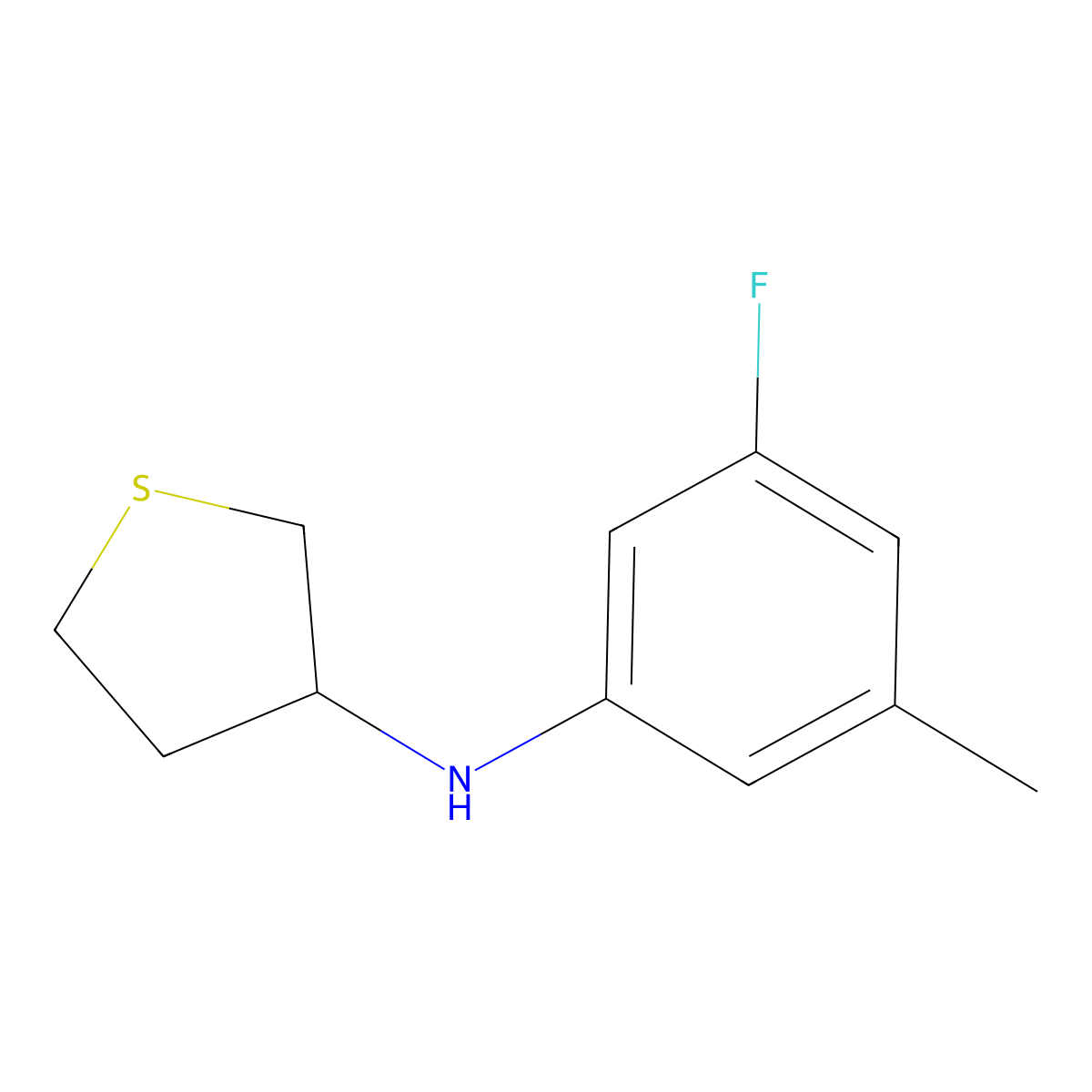 N-(3-fluoro-5-methylphenyl)thiolan-3-amine molecular structure, CAS 1510109-21-3