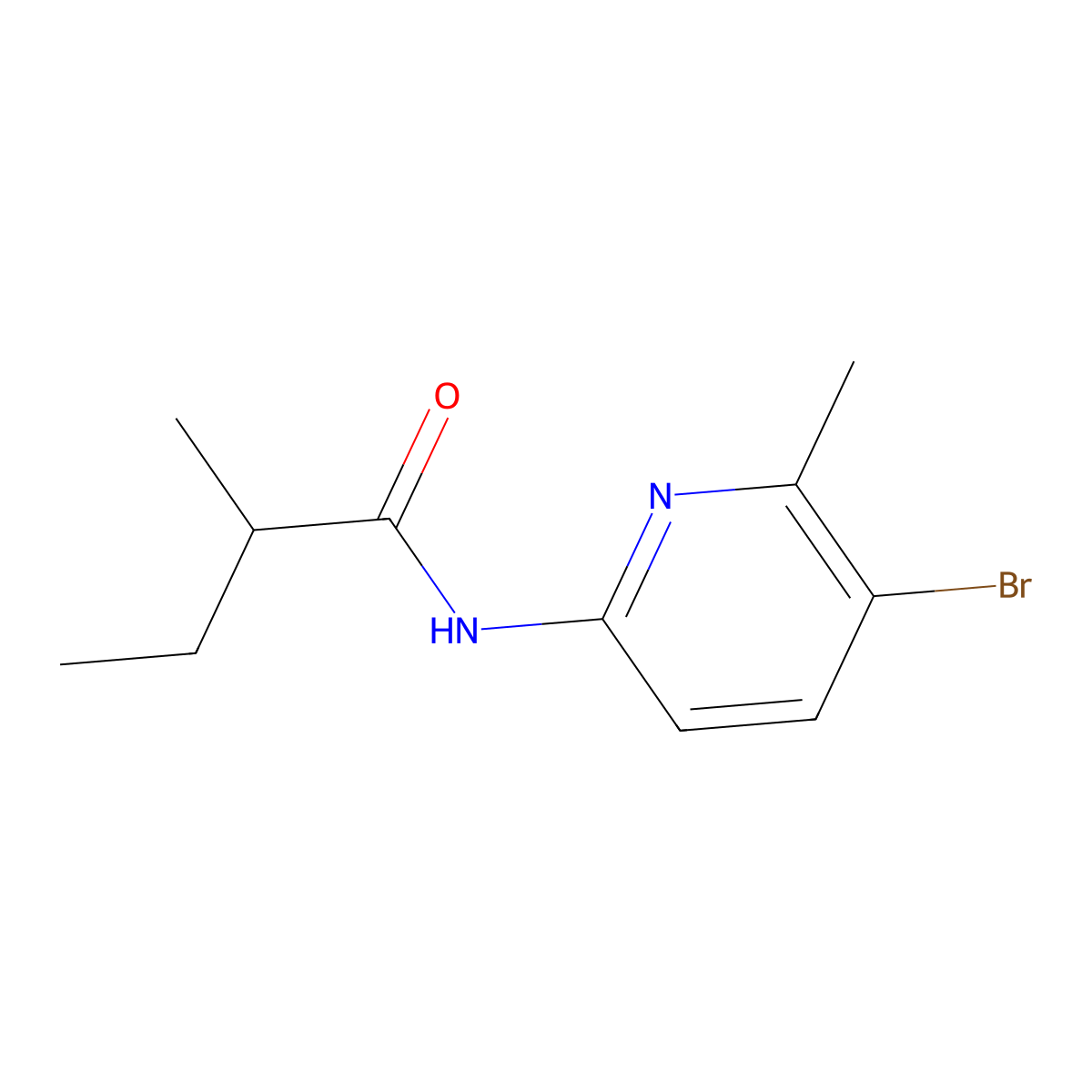 N-(5-Bromo-6-methylpyridin-2-yl)-2-methylbutanamide molecular structure, CAS 1510114-37-0