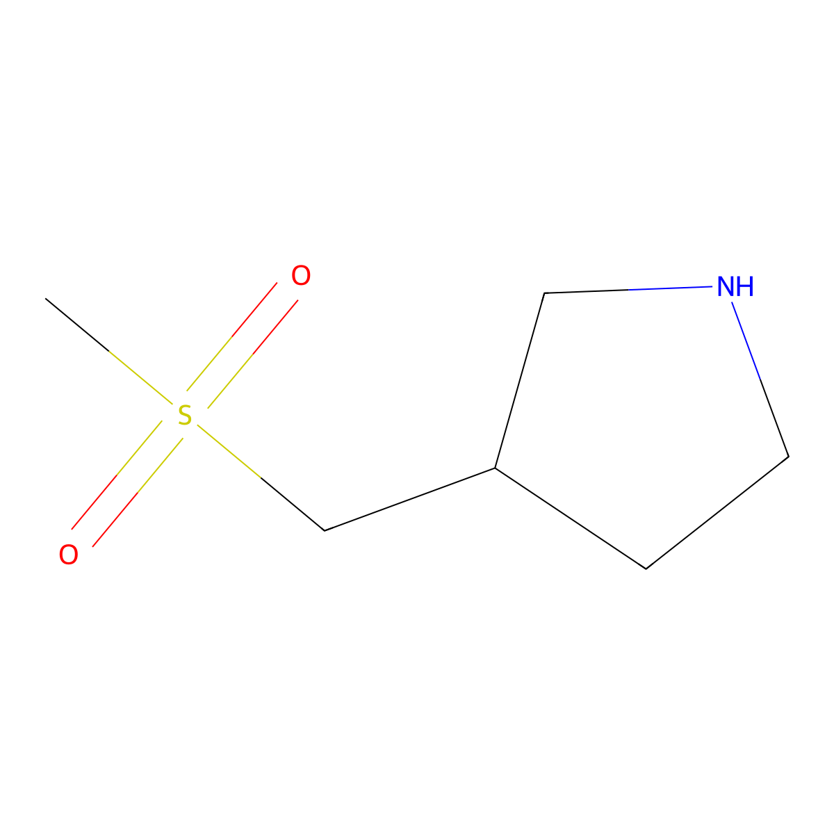 3-(Methanesulfonylmethyl)pyrrolidine molecular structure, CAS 1510118-19-0
