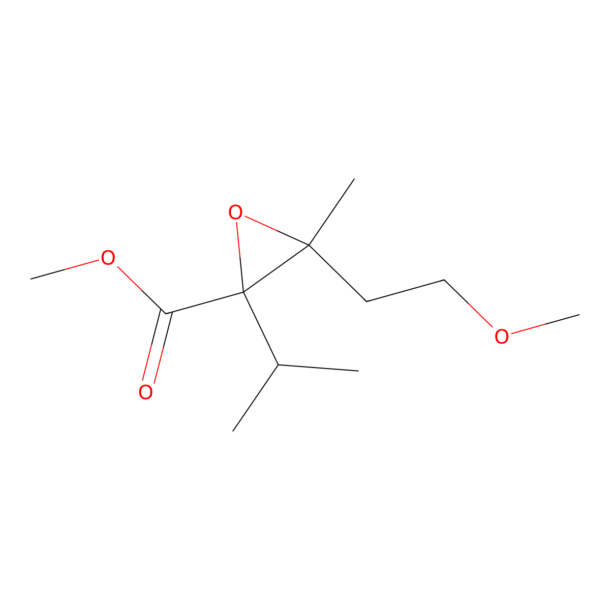 Methyl 3-(2-methoxyethyl)-3-methyl-2-(propan-2-yl)oxirane-2-carboxylate molecular structure, CAS 1510119-85-3
