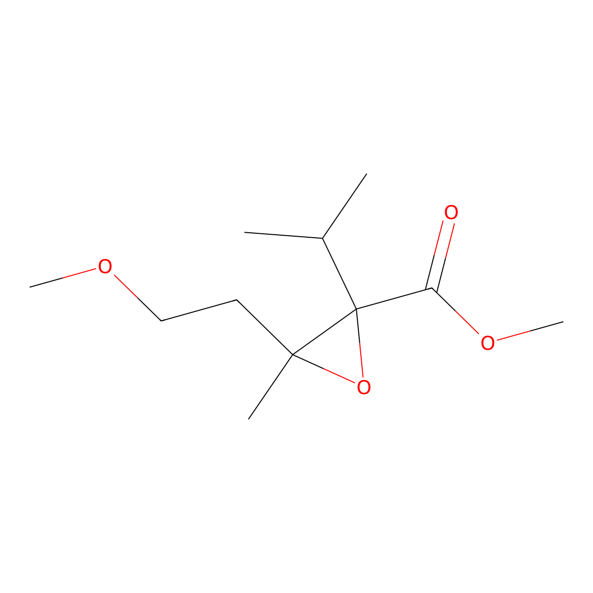 Methyl 3-(2-methoxyethyl)-3-methyl-2-(propan-2-yl)oxirane-2-carboxylate molecular structure, CAS 1510119-85-3
