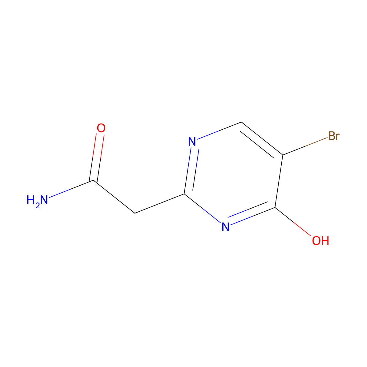 2-(5-Bromo-4-hydroxypyrimidin-2-yl)acetamide molecular structure, CAS 1510131-64-2