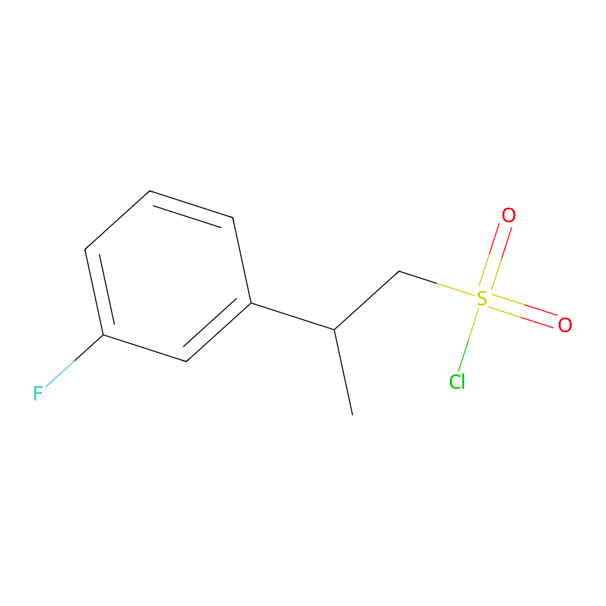 2-(3-Fluorophenyl)propane-1-sulfonyl chloride molecular structure, CAS 1510133-56-8
