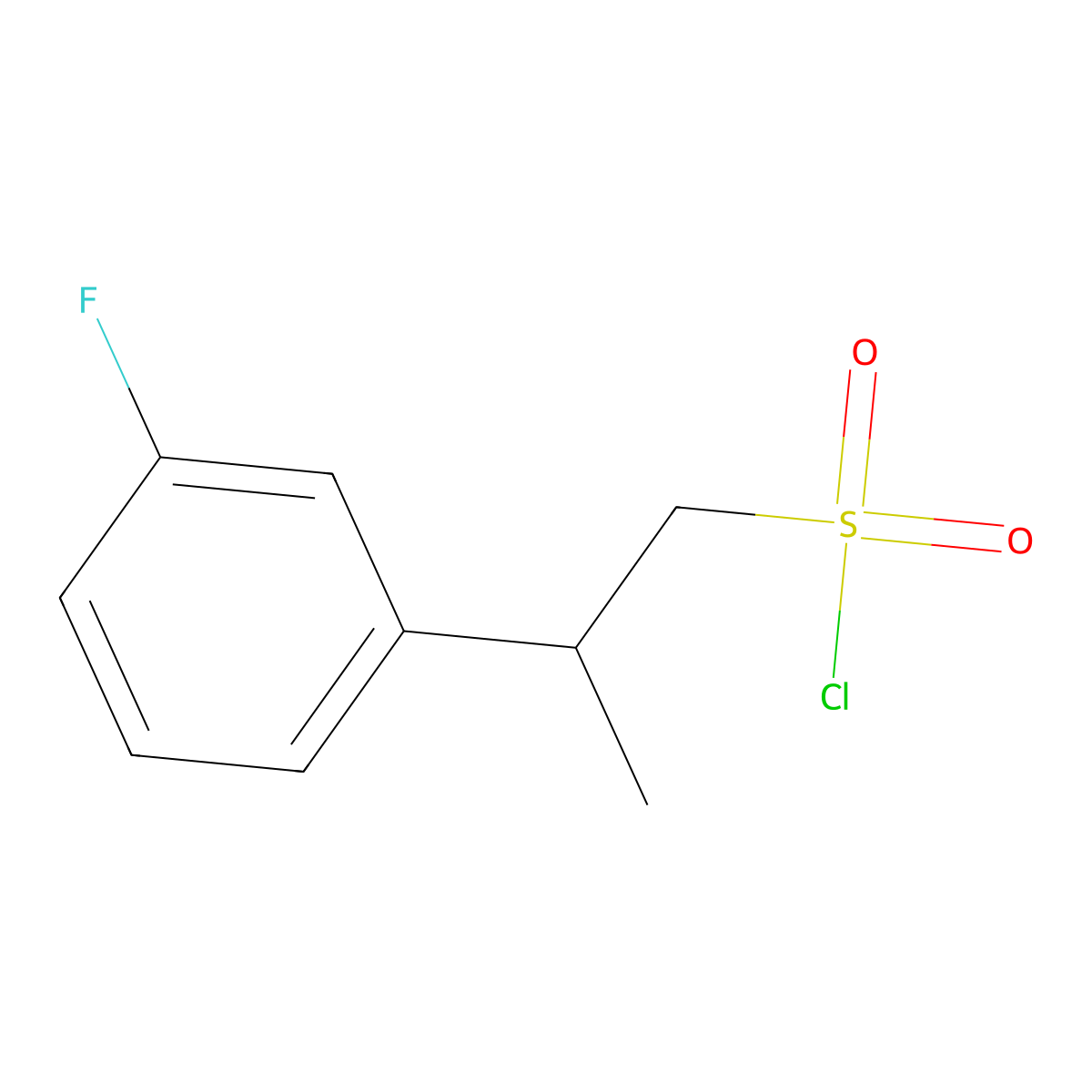 2-(3-Fluorophenyl)propane-1-sulfonyl chloride molecular structure, CAS 1510133-56-8