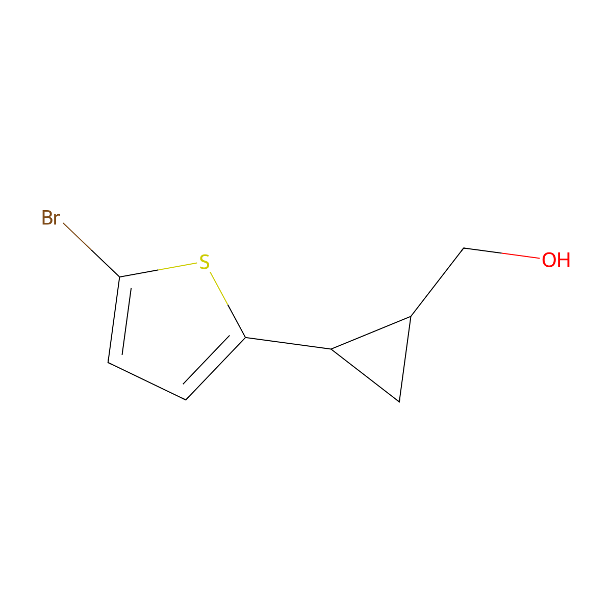 [2-(5-Bromothiophen-2-yl)cyclopropyl]methanol molecular structure, CAS 1510152-27-8