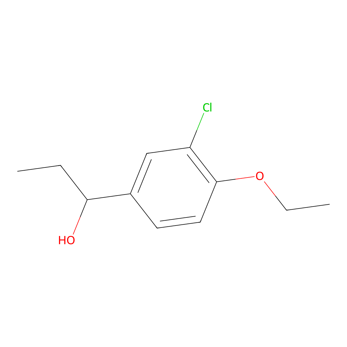 3-Chloro-4-ethoxy-alpha-ethylbenZenemethanol molecular structure, CAS 1510174-46-5
