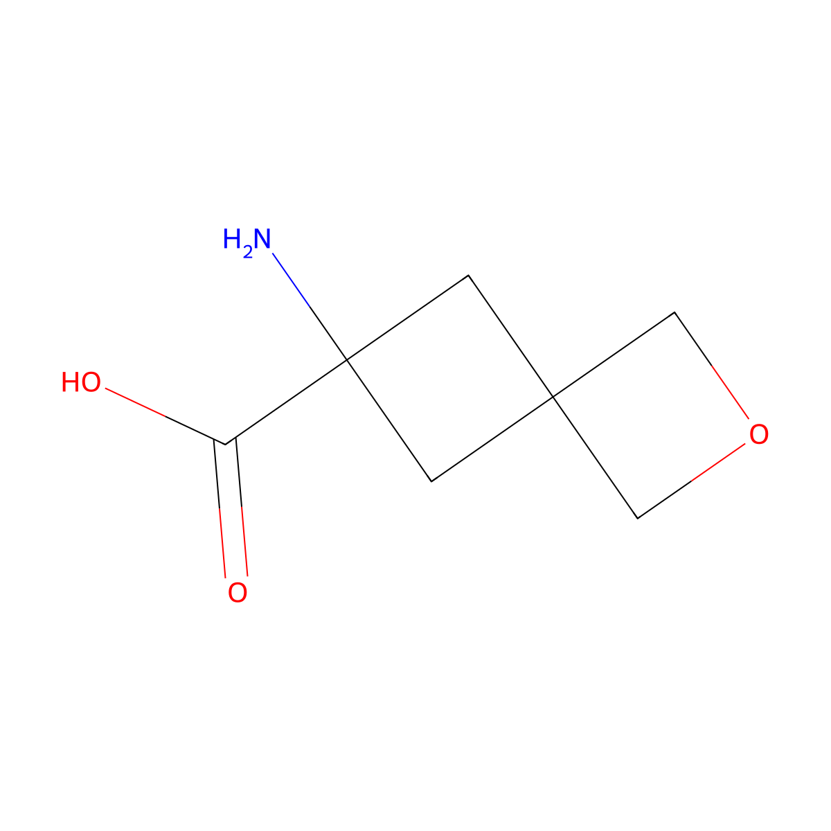 6-Amino-2-oxaspiro[3.3]heptane-6-carboxylic acid molecular structure, CAS 1510179-95-9