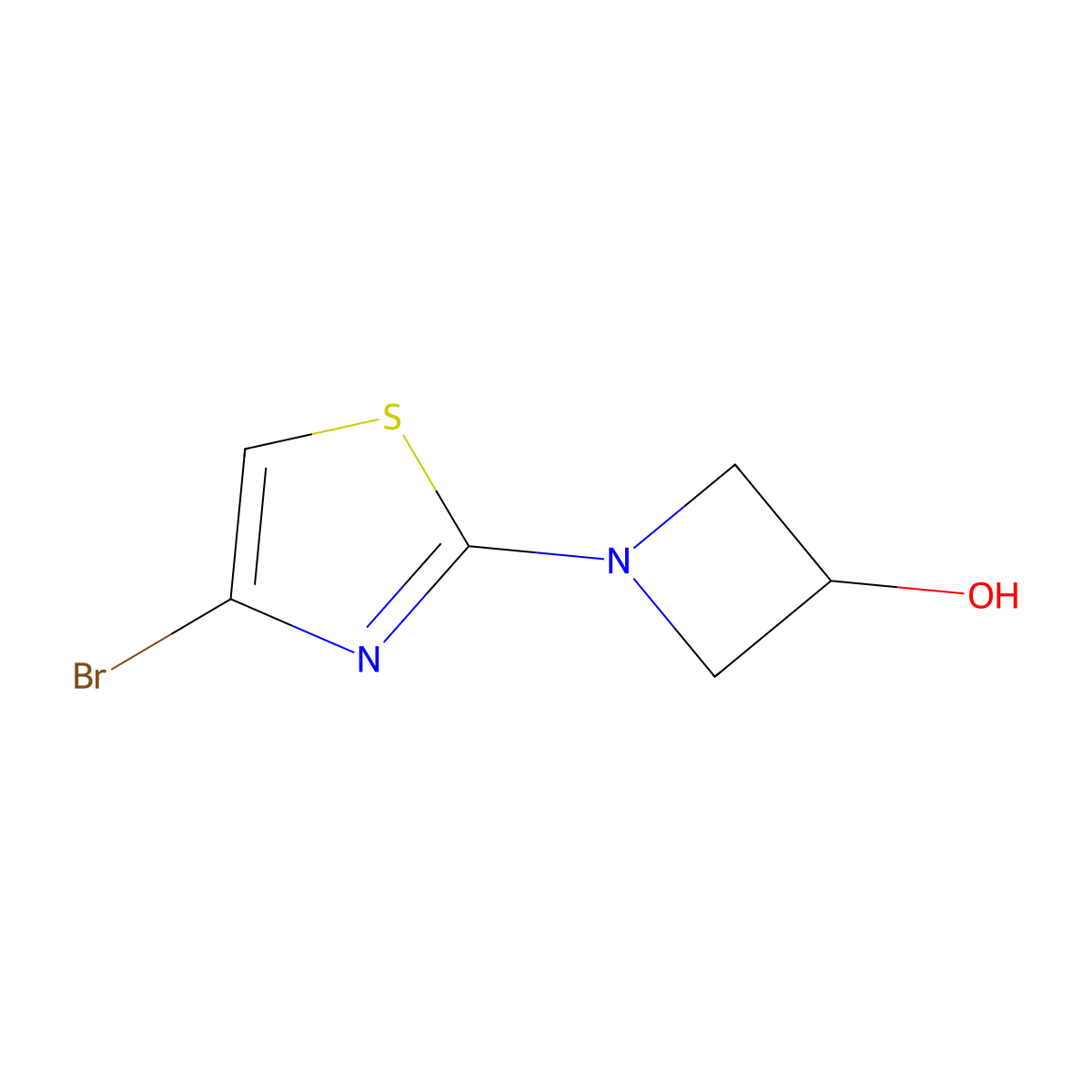 1-(4-Bromothiazol-2-yl)azetidin-3-ol molecular structure, CAS 1510180-58-1