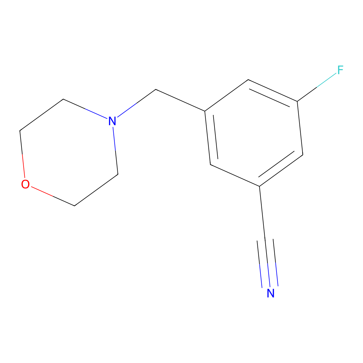 3-Fluoro-5-[(morpholin-4-yl)methyl]benzonitrile molecular structure, CAS 1510182-31-6