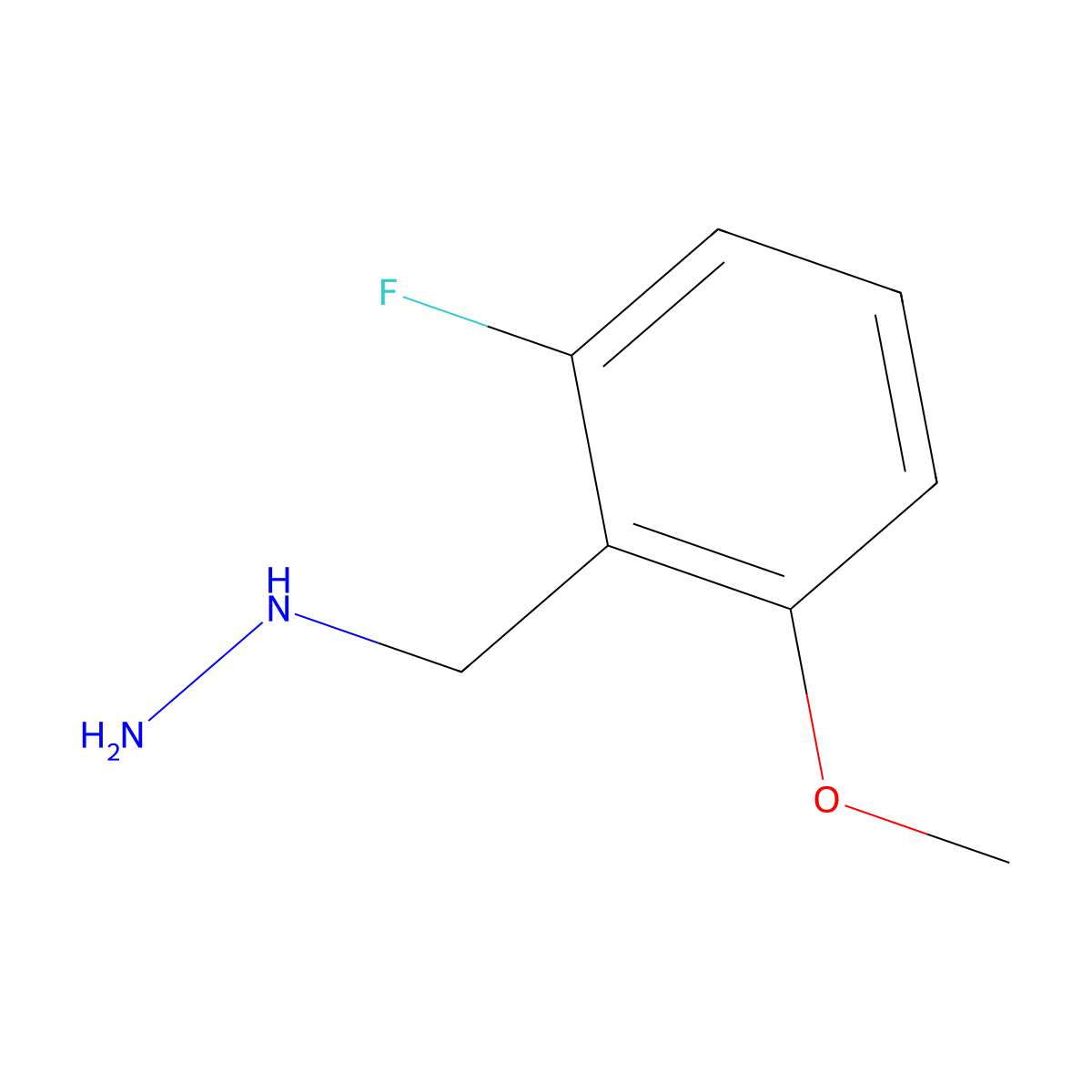 (2-Fluoro-6-methoxybenzyl)hydrazine molecular structure, CAS 1510184-06-1