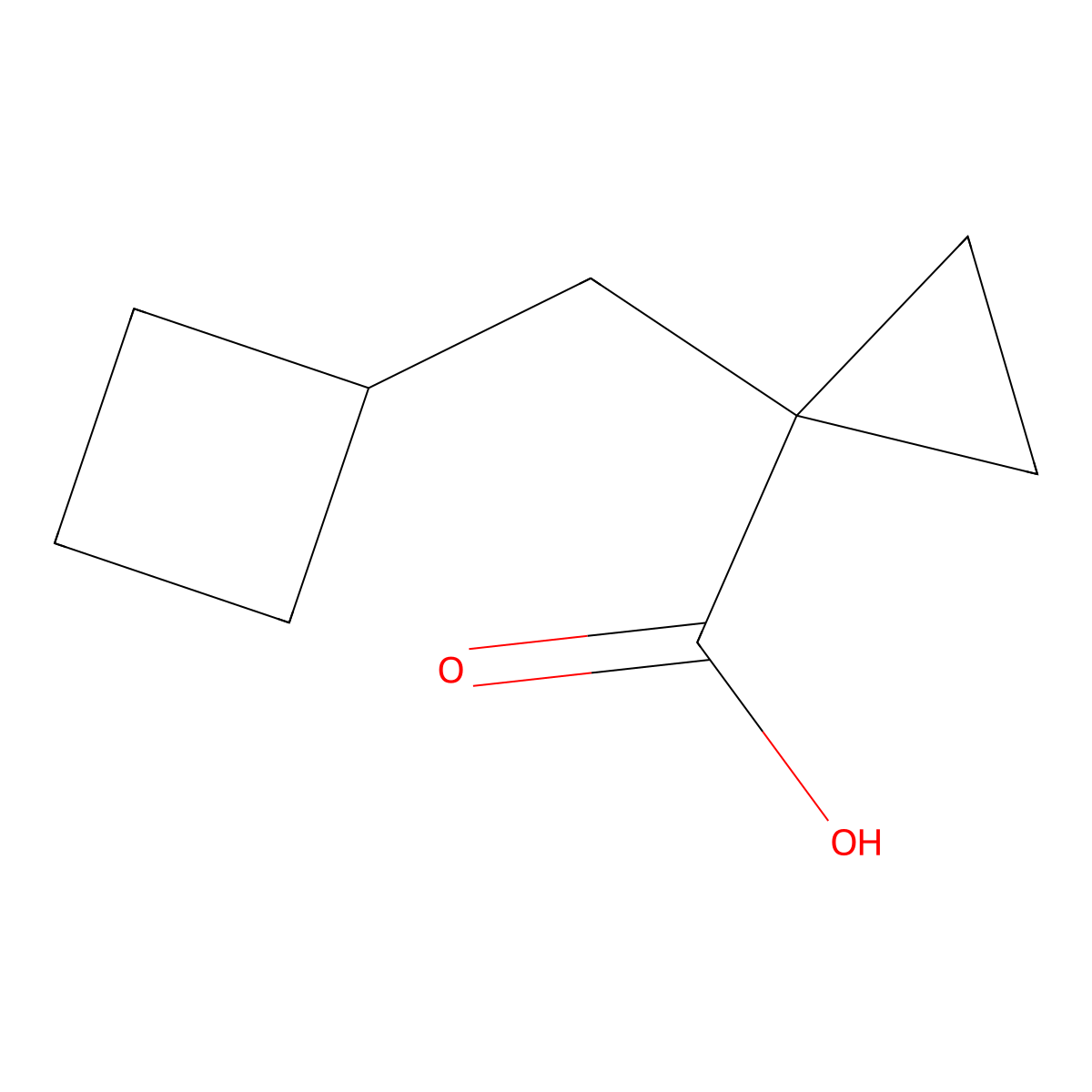 1-(Cyclobutylmethyl)cyclopropanecarboxylic acid molecular structure, CAS 1510186-77-2