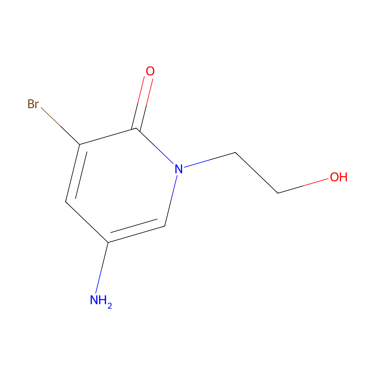 5-Amino-3-bromo-1-(2-hydroxyethyl)-1,2-dihydropyridin-2-one molecular structure, CAS 1510204-43-9