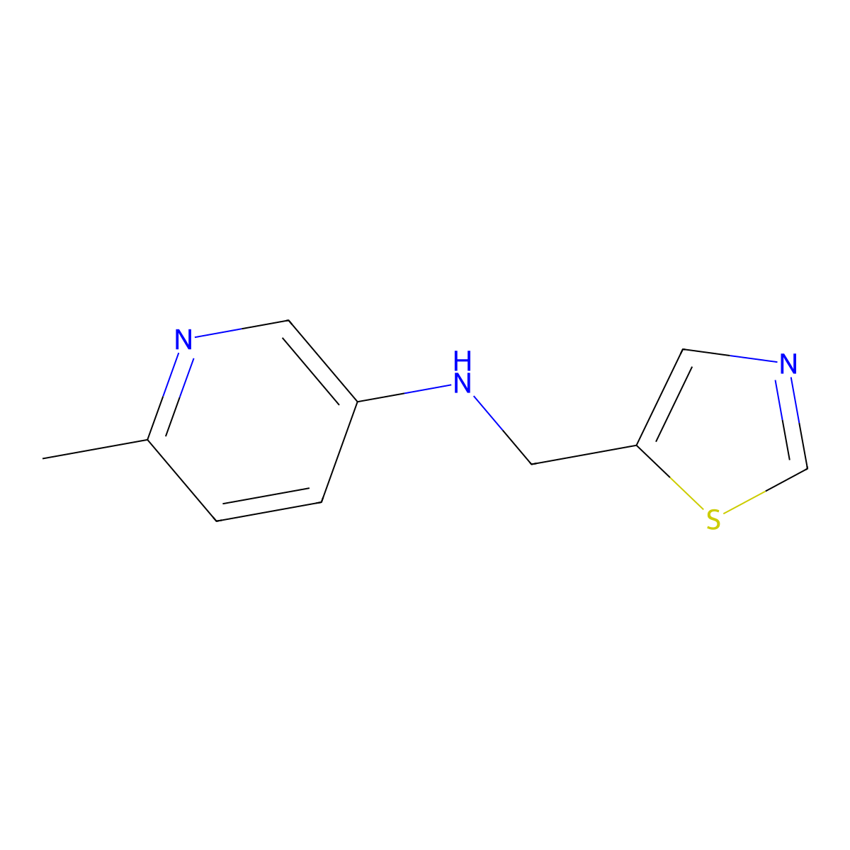 6-methyl-N-[(1,3-thiazol-5-yl)methyl]pyridin-3-amine molecular structure, CAS 1510213-65-6