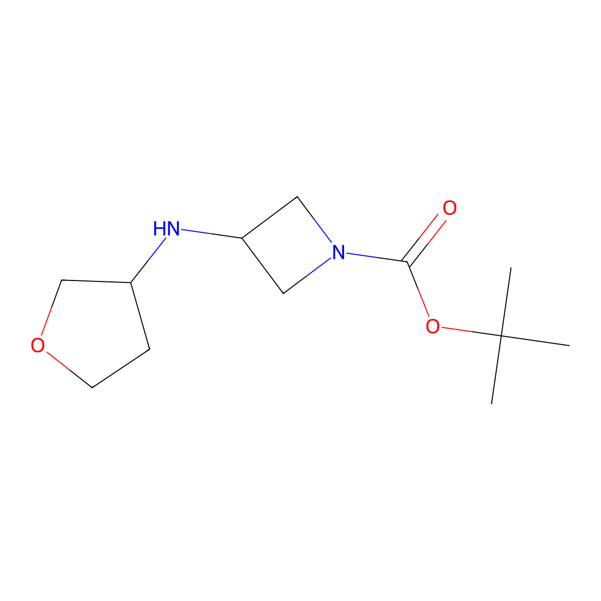 Tert-butyl 3-((oxolan-3-yl)amino)azetidine-1-carboxylate molecular structure, CAS 1510224-18-6