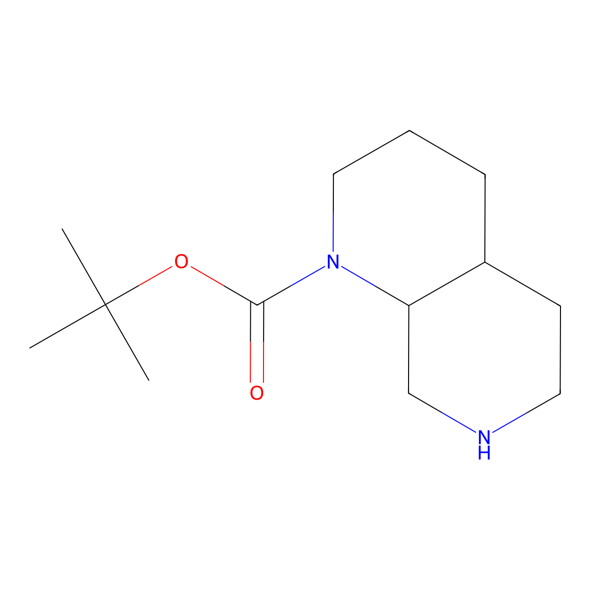 Tert-butyl decahydro-1,7-naphthyridine-1-carboxylate molecular structure, CAS 1510230-42-8