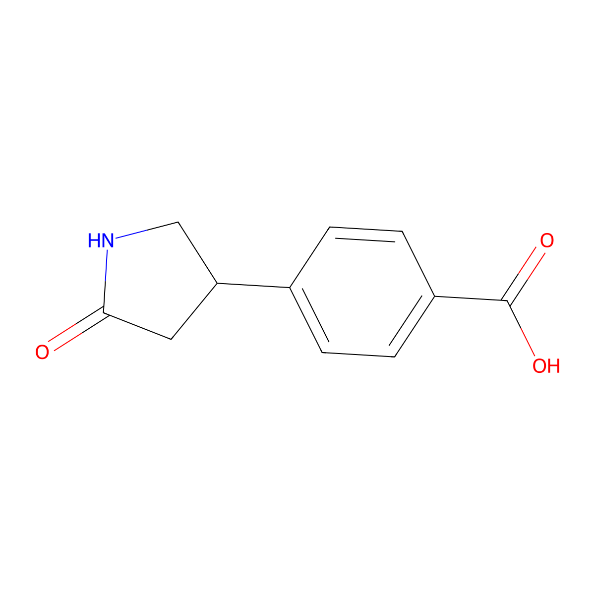 4-(5-Oxopyrrolidin-3-yl)benzoic acid molecular structure, CAS 1510232-42-4