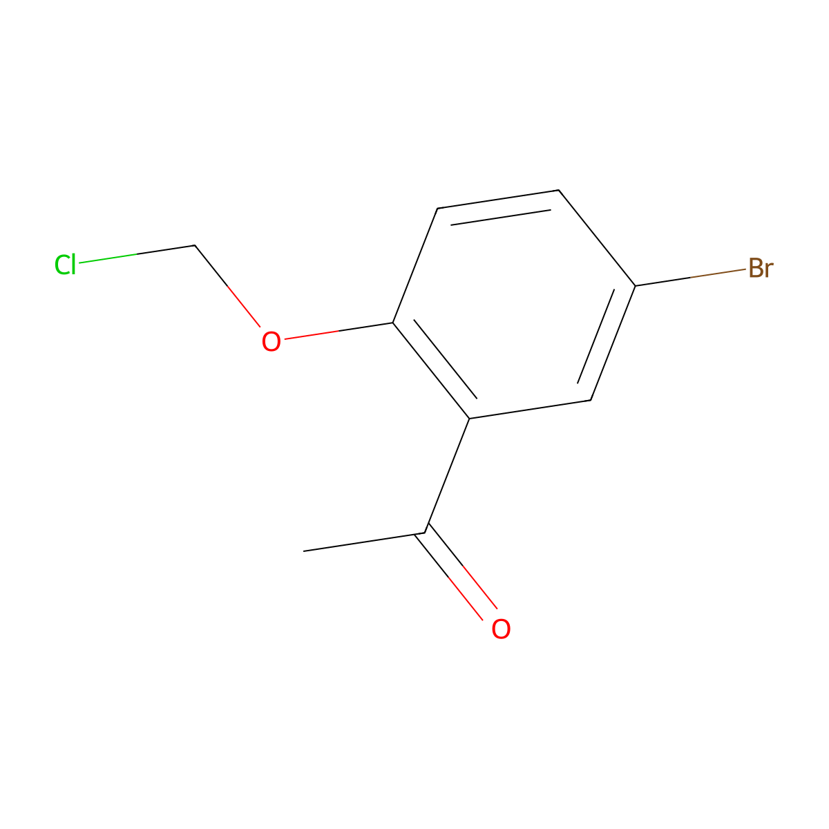1-[5-Bromo-2-(chloromethoxy)phenyl]ethan-1-one molecular structure, CAS 1510232-68-4